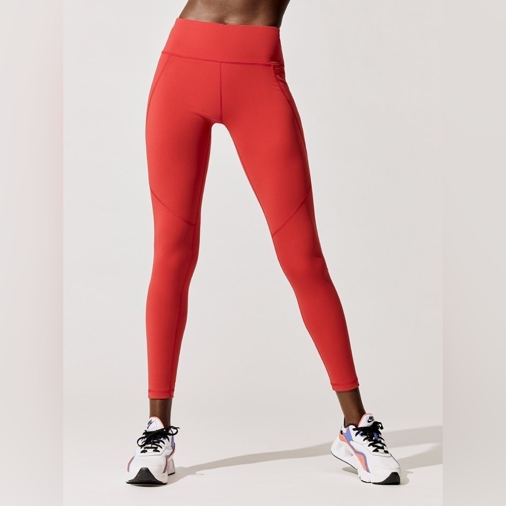 EUC Sweaty Betty Power 7/8 Workout Leggings Cardinal Red Size Small
